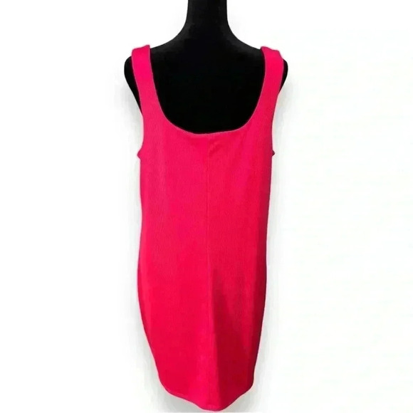 A New Day Women’s Size Large Hot Pink Sleeveless Square Neck Ribbed Mini Dress - Picture 11 of 11